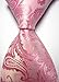 BadmenHome New Pink Paisley Jacquard Woven Men's Tie Necktie