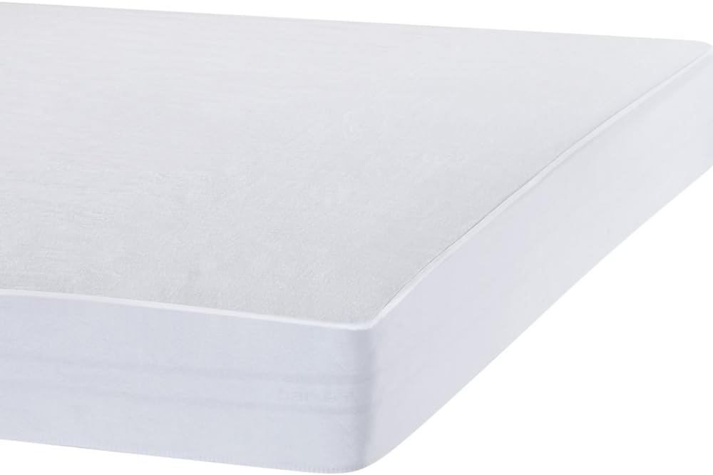 BedecorEuropean Double Mattress Protector, Waterproof Flannel Mattress Cover Extra Soft Anti Allergenic - 140x200cm WhiteOEKO-TEX STANDARD 100