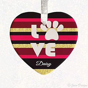 Pet LOVE pink – Ornament pet, tile personalized with name, keepsake pet, christmas bauble, pendant, gift dog leg, Christmas gift