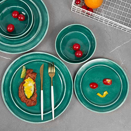 Melamine Dinnerware Set 12pcs Dishes Dinnerware Set for 4, Indoor and