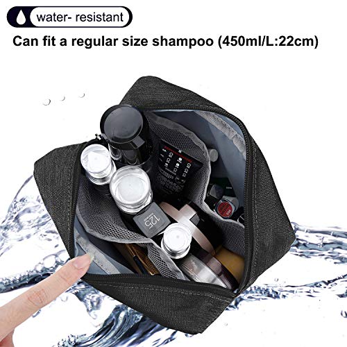 E-Tree 9.8 inch Canvas Zippered Cosmetic Travel Bag, Makeup Carrying Case, Portable Daily Storage, Compliant Bag, Toiletry Carry Pouch Small Organizer, Black 2 E-Tree 9.8 inch Canvas Zippered Cosmetic Travel Bag, Makeup Carrying Case, Portable Daily Storage, Compliant Bag, Toiletry Carry Pouch Small Organizer, Black