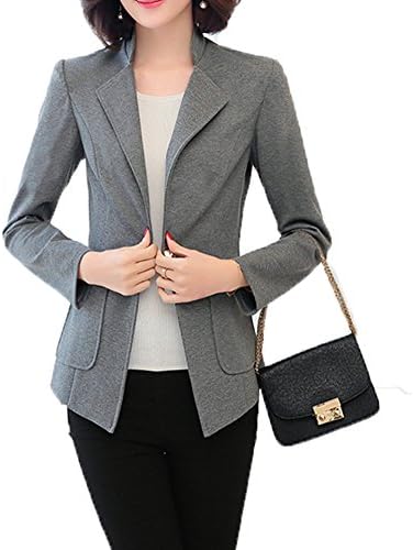 SiYuan Womens Casual Work Office One Button Front Blazer Jacket US12/Tag 5XL Gray 850