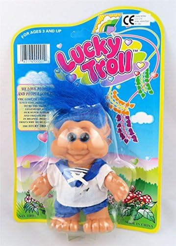Lucky Troll Doll Sailor Blue Hair Blue Eyes Trolls 5 by Lucky Troll
