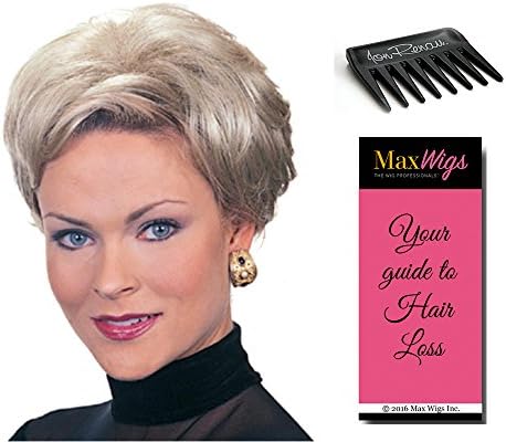 Playmate Straight Hair Topper Color 38 Milkshake - Jon Renau Wigs Synthetic Top Piece Large Base Bundle with Wig Comb, MaxWigs Hairloss Booklet