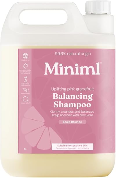 Miniml Natural Hair Shampoo 5L Refill Pink Grapefruit Aloe Vera Cruelty Free