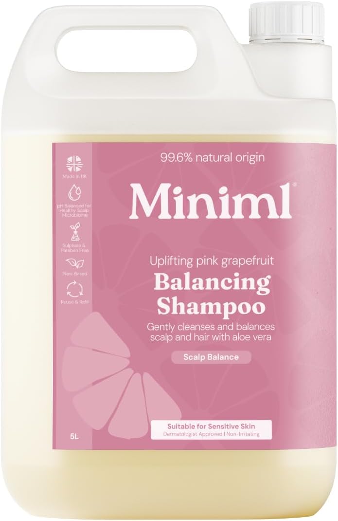 Miniml Natural Hair Shampoo 5L Refill Pink Grapefruit Aloe Vera Cruelty Free