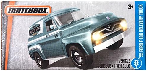 Matchbox Power Grabs 1:64 Scale (approx 3”) 1955 Ford F100 F-100 Delivery Truck Van Silvery Blue