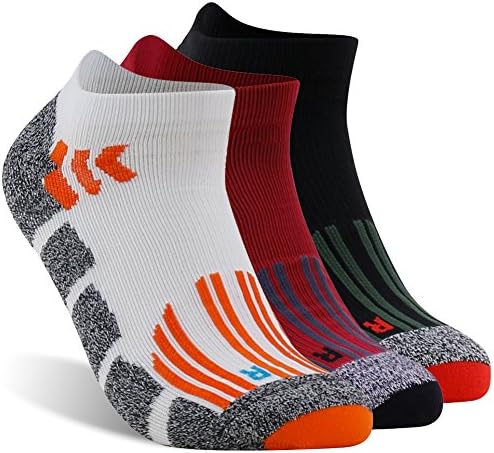 Compression Running Socks, LANDUNCIAGA Low Cut Cuhsion Training Socks Men, Antifungal Socks, Outdoor Sports Socks,Blue,3 Pairs