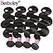 Bestsojoy Virgin Peruvian Body Wave Hair 3 Bundles 10A Unprocessed Peruvian Human Hair Weave Extensions Natural Black Color (12 14 16)