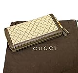 Gucci Bamboo Bronze Diamante Canvas Clutch Zip Around Wallet 224253