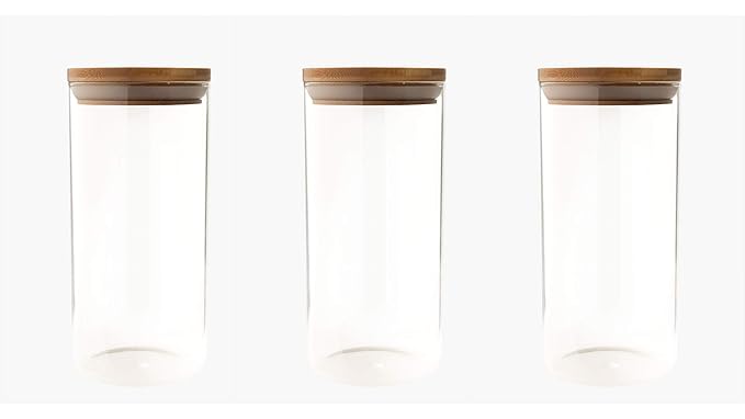 UH Choice Schöne 3 Stück Vorratsgläser Set (gleich groß), Vorratsdosen Glas-Behäler Einweck-Glas Glass Jars aus Borosilikatgl