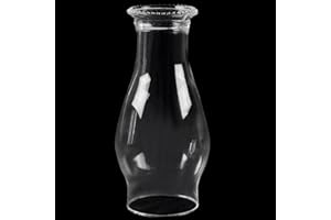 Oil Lamp Chimney Replacement,3 Inch x 8 Inch Kerosene Lamp Globe,Clear Glass Oil Lamps Globe, Crimped Top Hurricane Lamp Shad