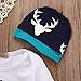 Newest Newborn Baby Kids Boys Girls Deer T-Shirt Tops+Pants Outfits Sets (18-24 Months, White&Dark Blue)
