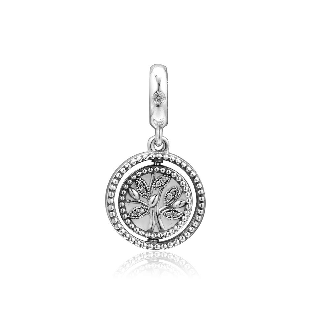 PANDOCCI 2019 Mother Day Gift Spinning Tree of Life Dangle Bead 925 Silver DIY Fits for Original Pandora Bracelets Charm Fashion Jewelry