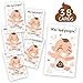 38 Baby Shower Raffle Card Game - Door Prizes Celebrity Cards Tickets Games - Gender Neutral - Funny Poopie Emoji Lottery Card Ice Breaker Scratch Off Games Party Supplies