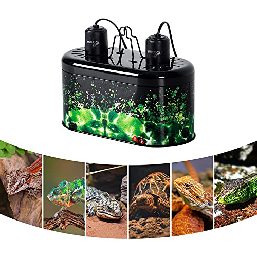 WACOOL Reptile Fixture Deep Dome Dual Lamp Fixture, Optical Reflector