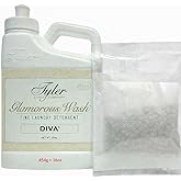 Tyler Candle Glamorous Liquid Wash Detergent Wash, Liquid, Diva, 16 Fl oz/with Dryer Sachet Single Pouch, Pull and Pour Spill Proof Cap os