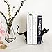 Black Cat Book Ends - Decorative Bookend for Shelves,Book Holder for Desktop, Cute Animal Decor for Home & Office, Gift for Cat Lovers L15.7(A Set) x D5 x H 7