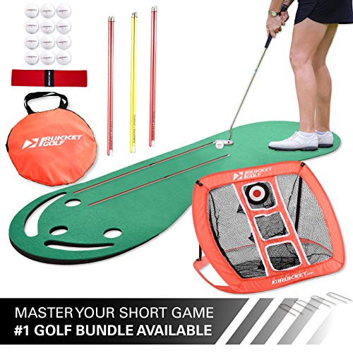 image for Rukket Sports Rukket Putting Green & Golf Chipping Net Bundle | Indoor