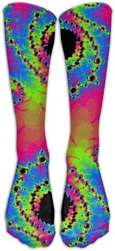 Psychedelic Fractal Neon Rave Unisex Outdoor Knee High Long Tube Socks Sport Over-The-Calf Long Team Socks