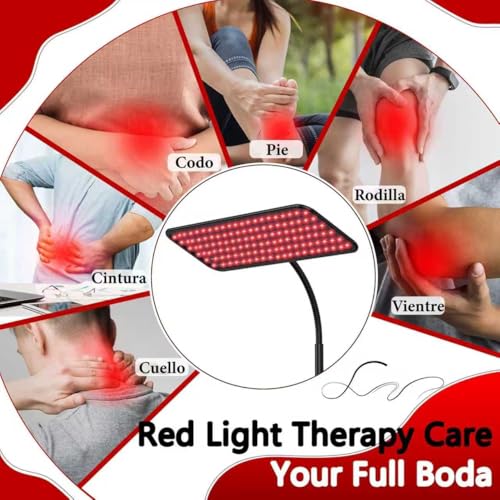 Luz Infrarroja para Terapia, Red Light Therapy 660nm 850nm, Lampara Infrarrojos Fisioterapia con Soporte Ajustable, Adecuado para Fisioterapia, Cuidado de la Piel y Alivio del Dolor