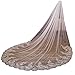 U-Hotmi Wedding Veil Cathedral Bridal Veil for Women Lace Sequins 1 Tier Long Wedding Bridal Veil, White