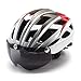 Cycling Bicycle Helmet with Detachable Magnetic Goggles Visor Shield for Women Men Mountain & Road Bike Helmets Adjustable Adult Safety Protection and Breathable