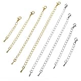 BCP 8pcs Silver and Gold Color Necklace Bracelet Chain Extender (1.5