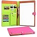 Elvana Pink Padfolio, Business Portfolio with Business Card Holder, Phone Pocket, iPad Pocket, Minimalist Style, Faux Leather, Letter Size