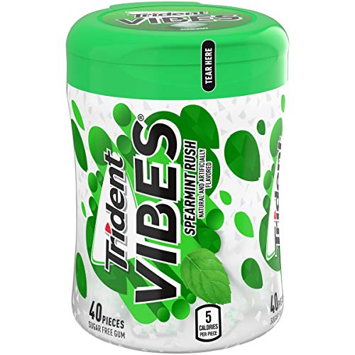TRIDENT VIBES SUGAR FREE GUM, SPEARMINT RUSH FLAVOR, 1 GO-CUP (40 PIECES TOTAL)