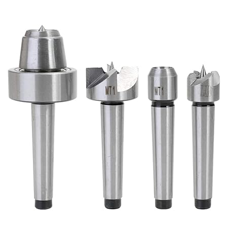 KKmoon 4PCS Live CenterWoodworking Thimble Sets MT1 for Cutter Wood Metal Turning Tool Multifunctional Steel Sturdy