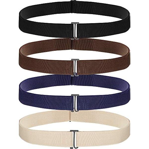 SATINIOR 4 Pcs Women No Show Elastic Stretch Belt Invisible  display picture 3