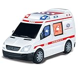 Liberty Imports Bump and Go Action Ambulance with Siren and Flashing Lights, Toy Emergency Vehicle For Kids & Toddlers