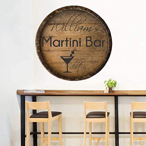 Amazon.com: Custom Name Martini Bar Wall Decal - Personalized Name Bar