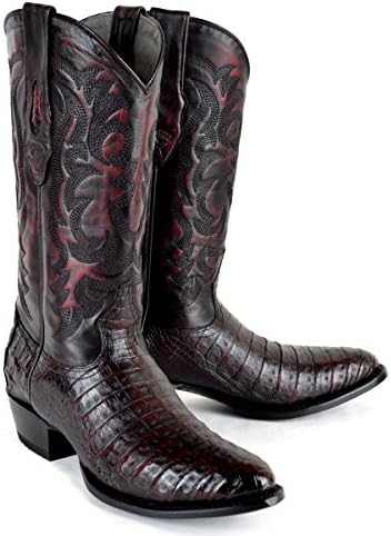 Original Brown Caiman (Gator) Belly Skin Round Toe Boot