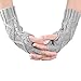 KUKOME Women Winter Fingerless Gloves Warm Knitted Hand Wrist Ladies New Warmer Mitten (Grey)