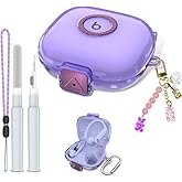 Compatible for Beats Powerbeats Pro 2 Case Cover with Secure Lock, Soft TPU Shockproof Protective Clear Case for Beats Powerbeats Pro 2 Earbuds Accessories with Fashion Keychain & Cleaner Kit (Purple)