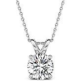 AllenCOCO 925 Sterling Silver Necklace for Women Trendy, AAA+ Cubic Zirconia Pendant Necklace Hypoallergenic 14K Gold Plated 925 Sterling Silver Minimalist CZ Necklace for Women Jewelry Gifts