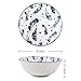 YALONG 40 Ounce Large Porcelain Deep Salad Bowl Set of 4 - Serving Soup, Pasta, Cereal, Noodle, Stackable Pho With Feather Pattern, 8 Inches Ramen for Kitchen - Microwave & Dishwasher Safe