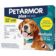 PETARMOR Plus for Dogs Flea and Tick Prevention for Dogs, Long-Lasting & Fast-Acting Topical Dog Flea Treatment, 6 Count
