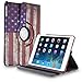 TNP iPad Air 2 Case (USA Flag Pattern) - 360 Degree Rotating Synthetic Leather Stand Case with Smart Cover Auto Sleep & Wake Feature and Stylus Holder for Apple iPad Air 2 (iPad 6) 2014 Model