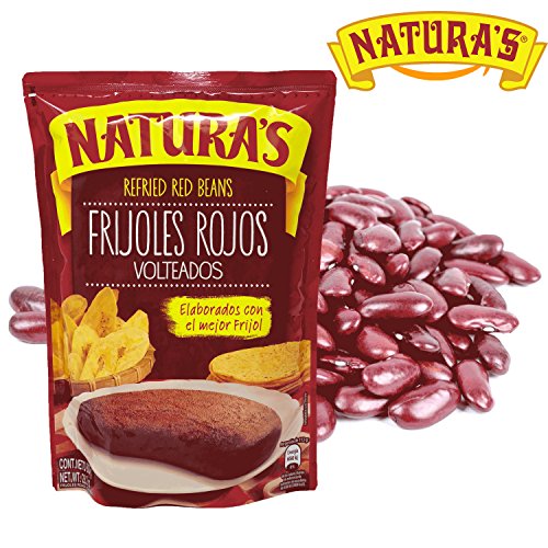 Naturas Refried Red Kidney Beans: Frijoles Rojos Volteados | 100% Plant Based | Ready To Serve| Made With Ground Beans of Beans|No Preservative,No Artificial Colors| 100% Natural (227g,3 Pack)
