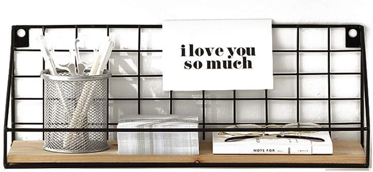 GTJF Baldas Flotantes Estanteria Pared, Tablero De Madera De Alambre De