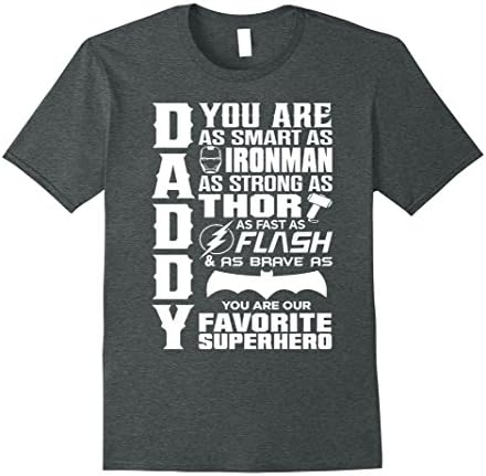 Mens Daddy Superhero T Shirt Large Dark Heather