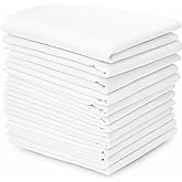 Premium Cotton Men's Handkerchiefs,100% Soft Cotton,White Classic Hankies Pack of 12