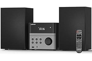 LONPOO Stereo System for Home with CD Player，30W Stereo System CD Player with Speakers, Bluetooth, FM Radio, USB Playback, Au