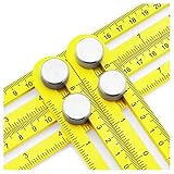 Universal Angularizer Ruler and Multi-Angle Measuring Tool in Yellow Metal - Template Tool Makes Great Gifts for Men Him Husband Dad Father DIY