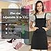 UNISI Cross Back Aprons for Women, Apron Artist Overall, Bulk Aprons Adult Apron, Work Apron, Black Aprons, Gifts for Grilfriend, Craft Cotton, Adjustable M to XXXL (Black)