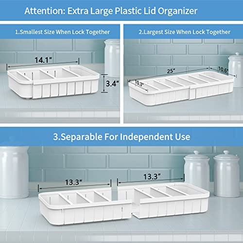 Expandable Food Container Lid Organizer, Lid Storage Organizer, Plastic