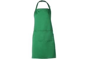 Adults Polyester Cotton Kitchen BBQ Restaurant Apron with Adjustable Belt Ultra Long Waist Ties 2 Pockets for Cooking Baking 